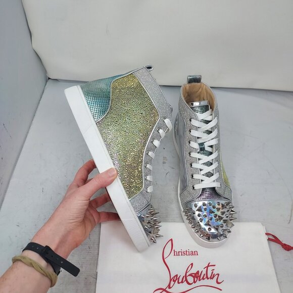 CHRISTIAN LOUBOUTIN MENS Loox Strass Bejeweled Spike High Top Sneaker